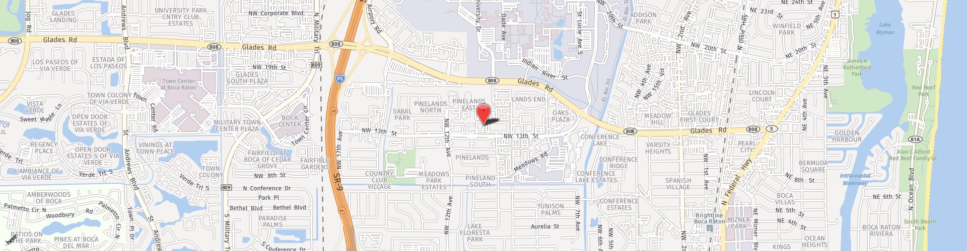 Location Map: 1001 NW 13th Street Boca Raton, FL 33486