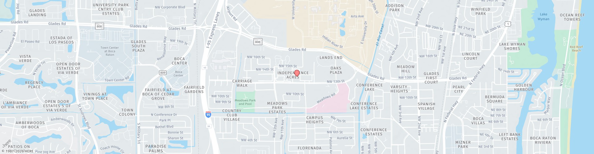 Location Map: 1001 NW 13th Street Boca Raton, FL 33486