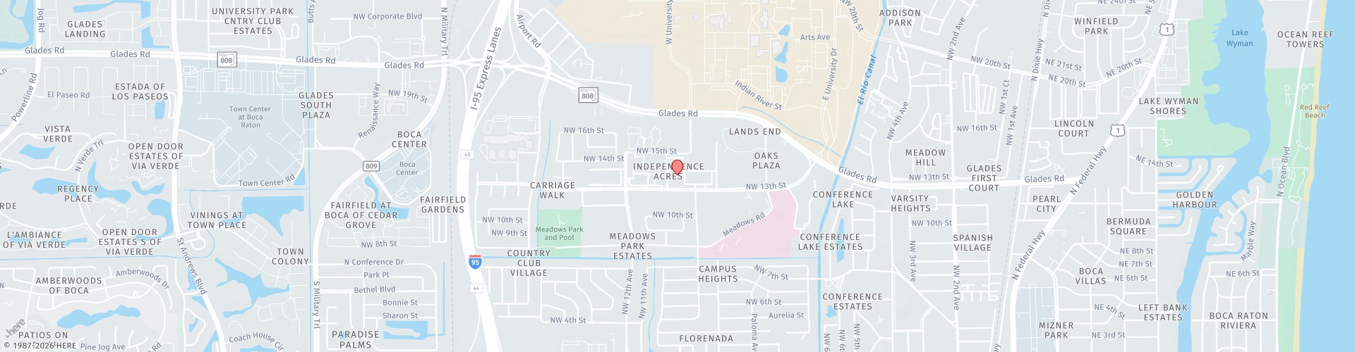 Location Map: 1001 NW 13th Street Boca Raton, FL 33486