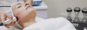 Woman receiving cosmetic treatment at Boca Raton dermatology clinic